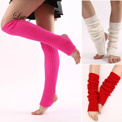 Women Leg Warmers Sock Sexy Over Knee Stockings Gaiters Winter Keep Warm Soft Leggings Female Hollowed Out Foot Heel Long Socks