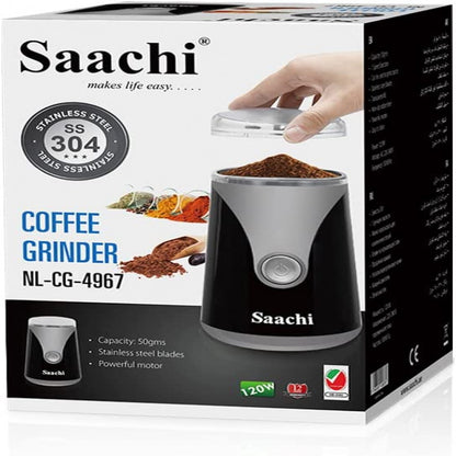 مطحنة قهوة ساتشي بسعة 50 جرام NL-CG-4967 - أسود