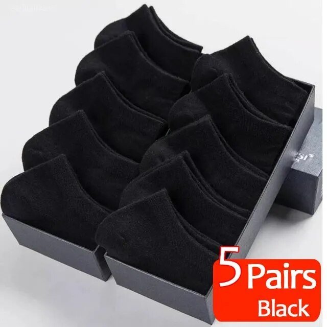 5pairs Mens Socks Boat Black Business Solid Color Breathable Comfortable High Quality Ankle - منصة بي مارت للتسوق الإلكتروني5pairs Mens Socks Boat Black Business Solid Color Breathable Comfortable High Quality Ankle