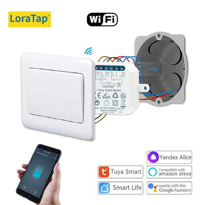 Tuya Smart Life Wifi Switch Relay Breaker Module أتمتة الإضاءة Google Home Alexa Echo التحكم عن بعد App Timer 10A LoraTap