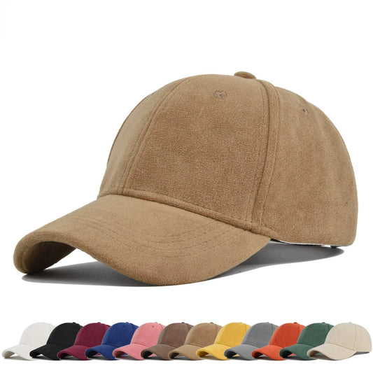 فو جلد الغزال عادي قبعة بيسبول Snapback قبعة تنظيف قبعة في الهواء الطلق قبعة رياضية قبعة الشمس الأشعة فوق البنفسجية حماية قبعة أقنعة