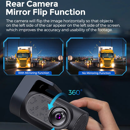 ترقية AZDOME جهاز تسجيل فيديو رقمي للسيارات M550 برو داش كام 4K 5.8Ghz واي فاي 3 كاميرات أمامية/المقصورة/كاميرا خلفية نظام تحديد المواقع للرؤية الليلية شاشة للمساعدة في ركن السيارة بسهولة