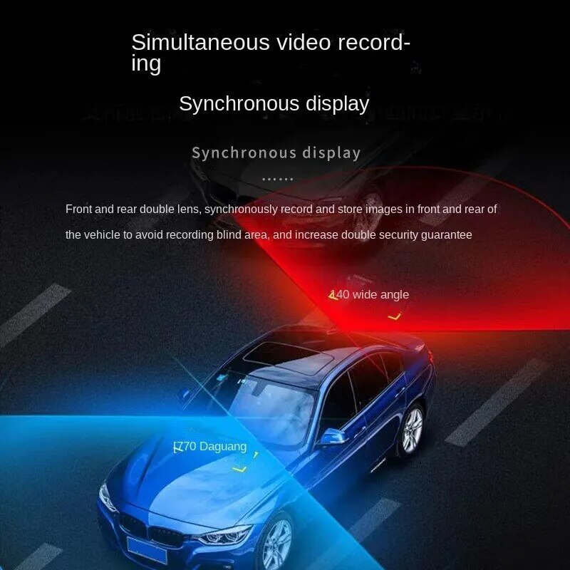 مسجل قيادة السيارة الجديدة HD للرؤية الليلية 1080P الأمامية والخلفية مزدوجة العدسة مرآة الرؤية الخلفية شاشة 5 بوصة مع صورة عكسية