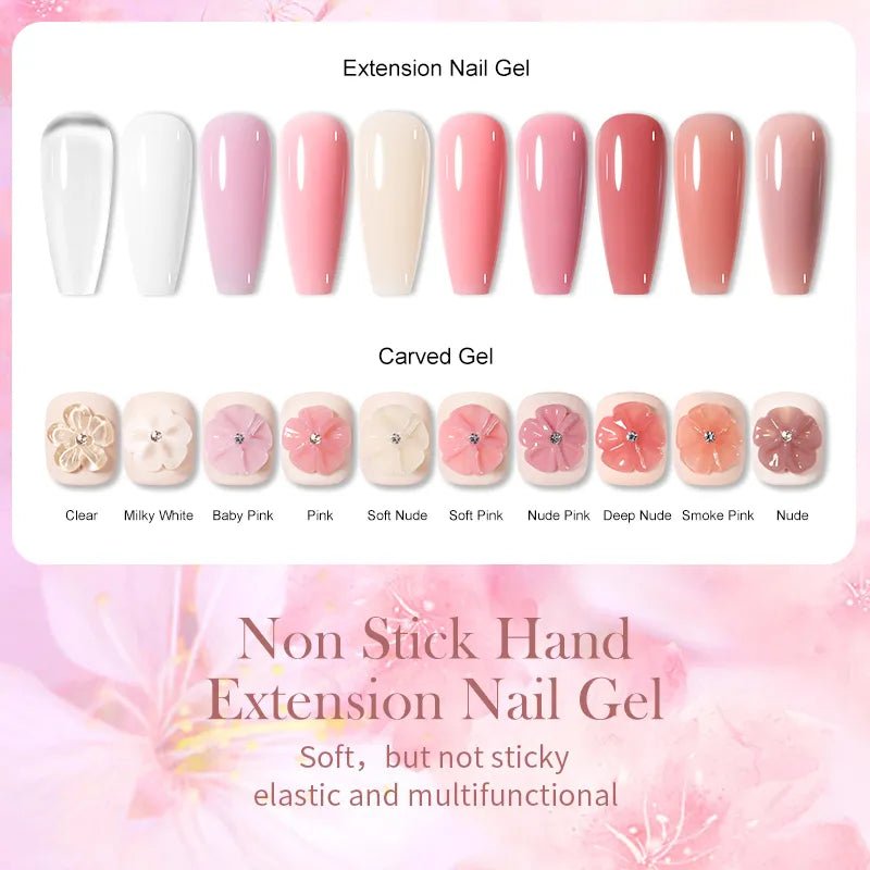 BORN PRETTY 15ML Non Stick Hand Solid Extension Nail Gel Clear Nude Pink Extension Gel Rhinestone Glue Gel Easy to Operate - منصة بي مارت للتسوق الإلكترونيBORN PRETTY 15ML Non Stick Hand Solid Extension Nail Gel Clear Nude Pink Extension Gel Rhinestone Glue Gel Easy to Operate