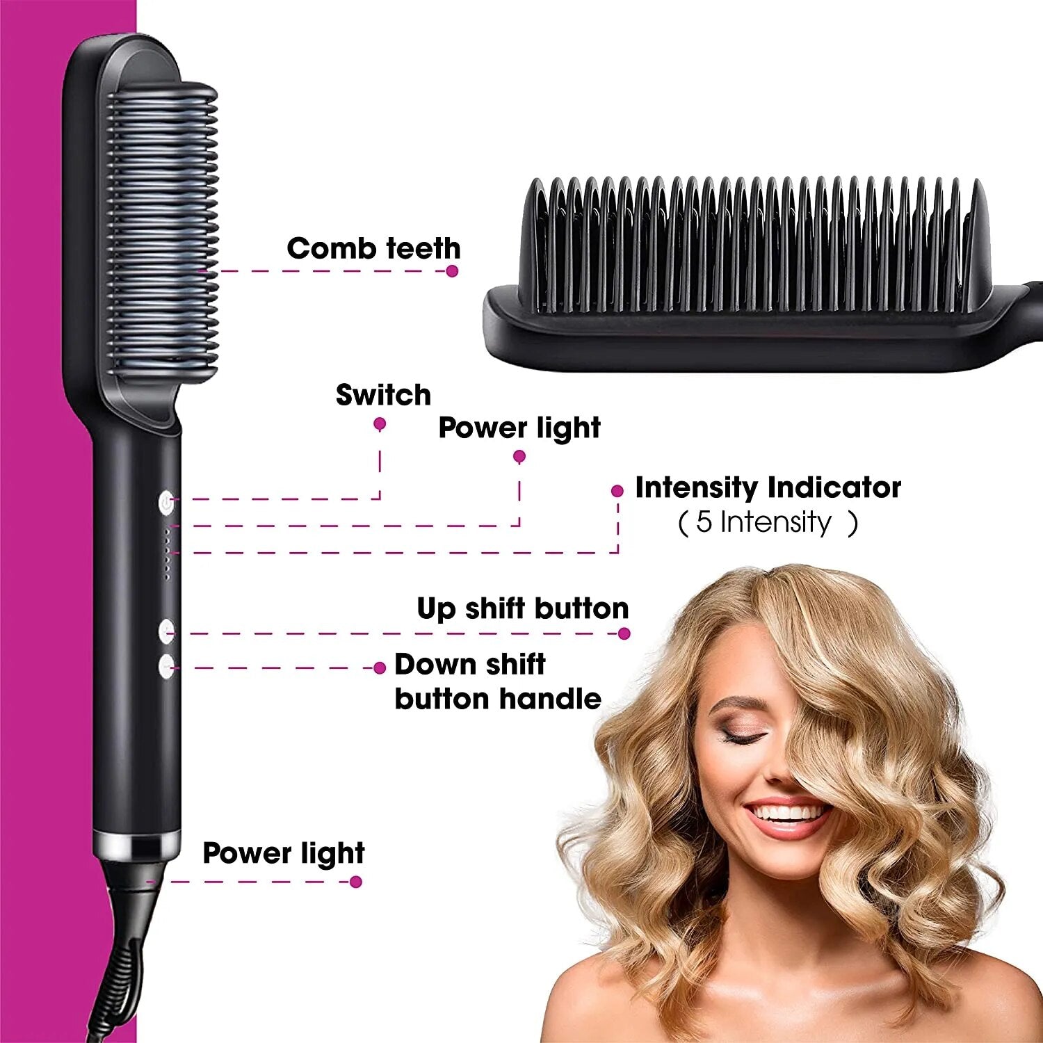 Hair Straightener Professional Quick Heated Electric Hot Comb Hair Straightener Personal Care Multifunctional Hairstyle Brush - منصة بي مارت للتسوق الإلكترونيHair Straightener Professional Quick Heated Electric Hot Comb Hair Straightener Personal Care Multifunctional Hairstyle Brush